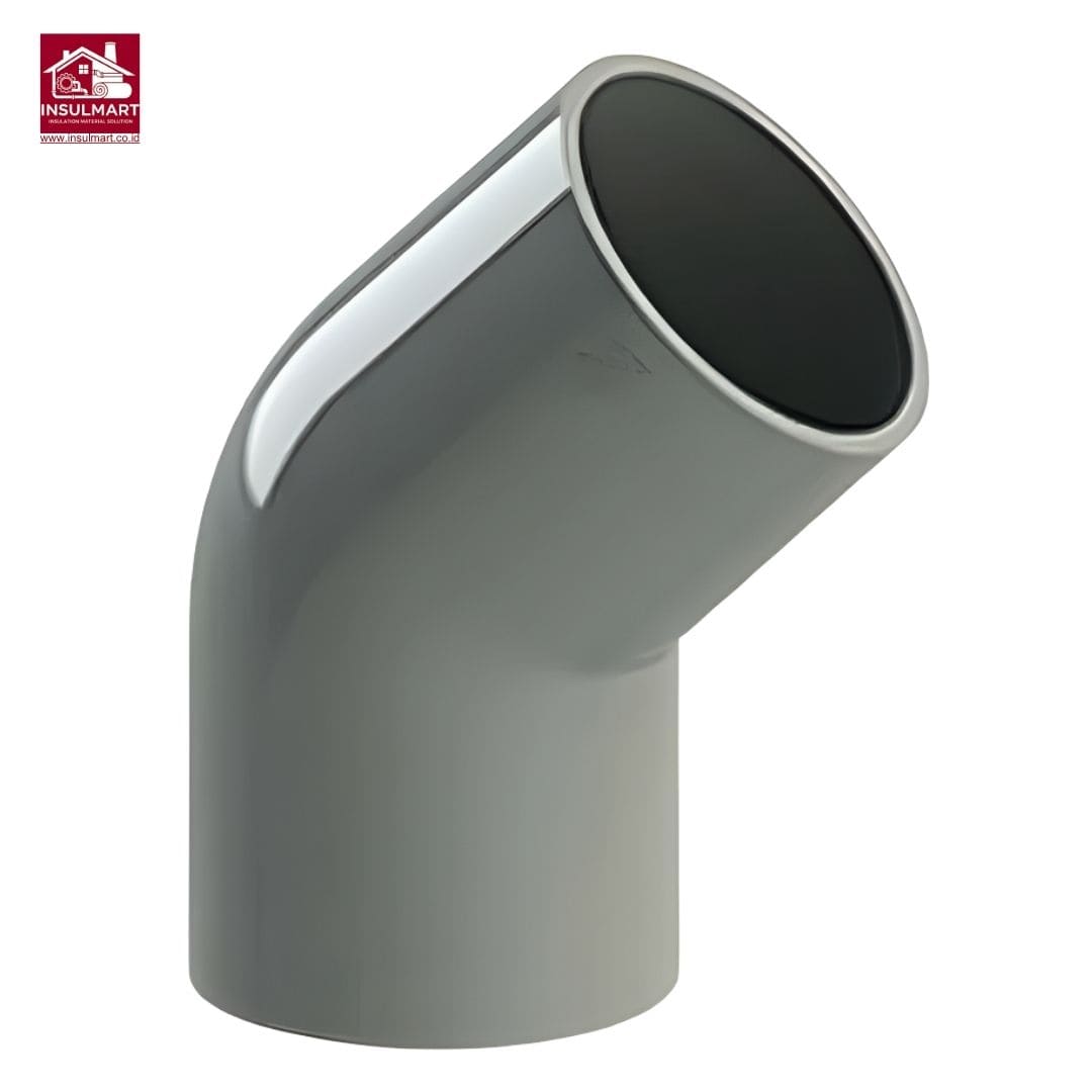 45° Elbow (AW) Standard JIS K 6743 Aplikasi Air Bersih Merk Rucika 1